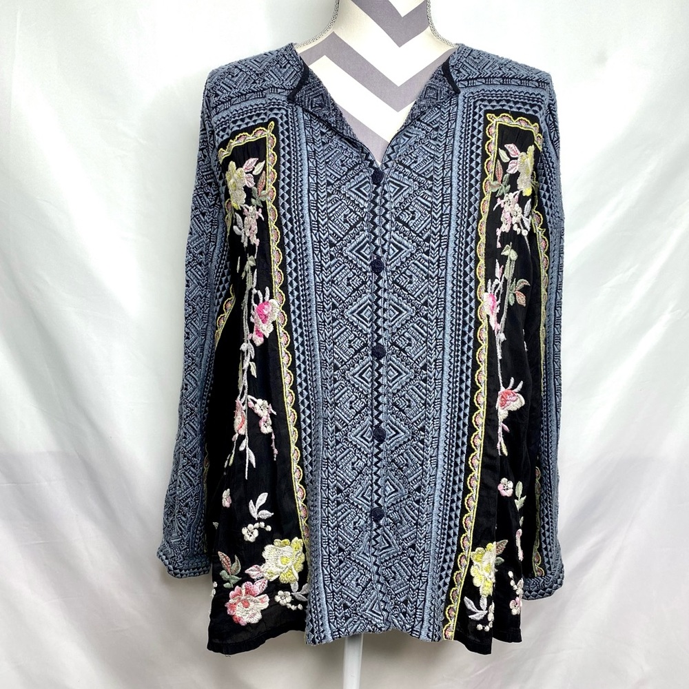 Johnny Was Long Sleeve Button Down Rumi Blouse